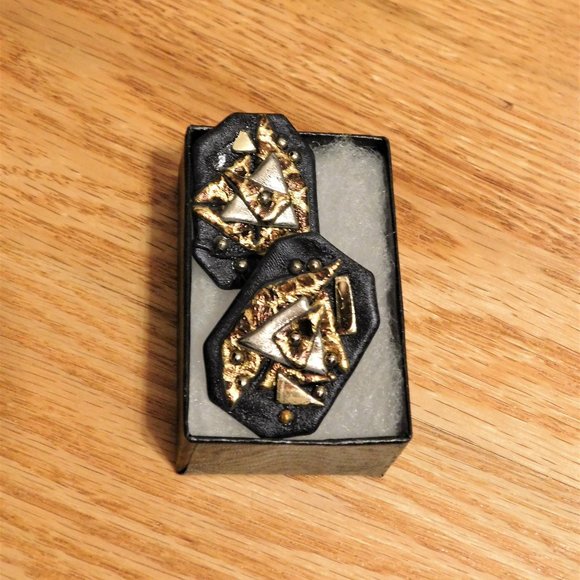 Retro Geometric Earrings - Picture 1 of 4